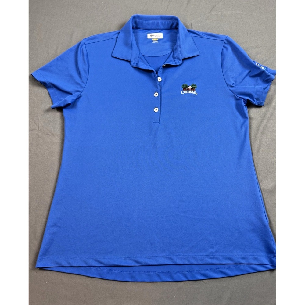Greg Norman Polo Shirt‎ Womens Blue Sz Large PLAYDRY Colonial Golf Performance